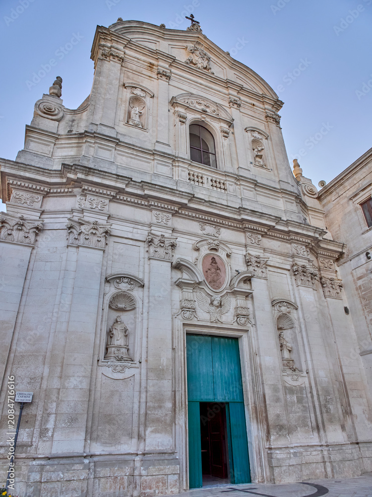Obraz premium Facade of the Church of Madonna del Carmine. Martina Franca, Taranto, Apulia, Puglia, Italy, Europe