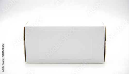Blank White Cardboard Packaging Box Isolated on White Background Mockup for Product Branding