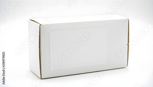 Blank White Cardboard Packaging Box Mockup Isolated on White Background
