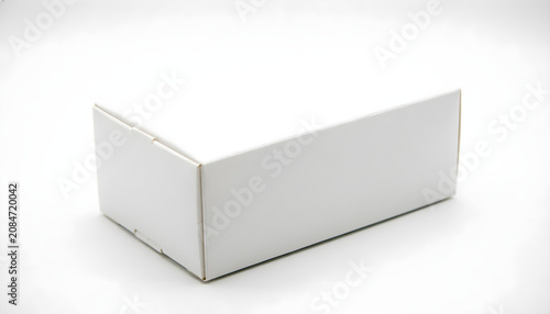White Blank Cardboard Box Mockup Isolated on White Background