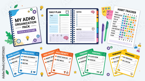 ADHD organization pack for kids planner.