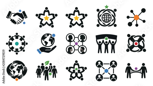 Fotografía Diverse set of symbolizing global community, teamwork, and connection community