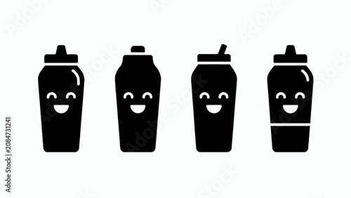 Cute Cartoon Water Bottles Set