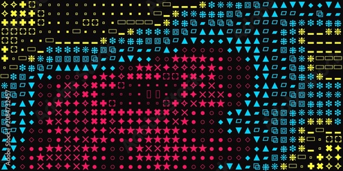 generative background of vivid characters defined by a perlin noise algorithm