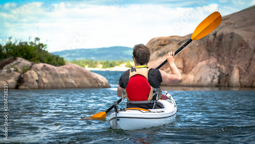 Young Male Kayaker on Georgian Bay