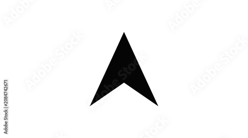 A black arrow pointing upwards on white.