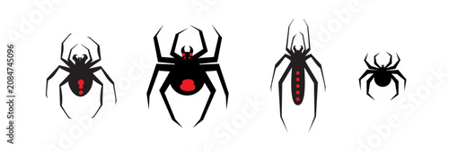 Photos Spider halloween icon, spooky cartoon black widow spider isolated