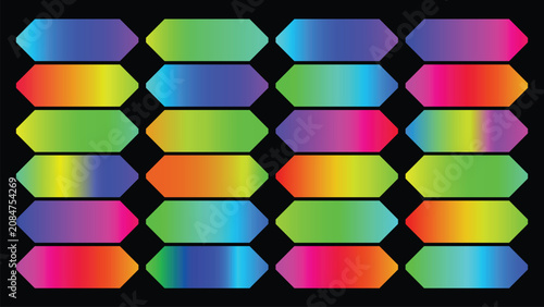 Canvas Print Colorful Holographic Geometric Shapes Pattern.