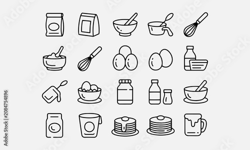 Baking Flour for Pancake handdrawn illustrationbaking,flour,pancake,ingredient,kitchen,cooking,bakery,wheat,powder,recipe,food,breakfast,homemade,organic,natural,grain,milling,dough,batter,chef,culina