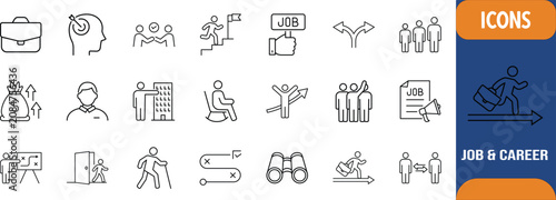 Tableau sur toile Business career success vector icons