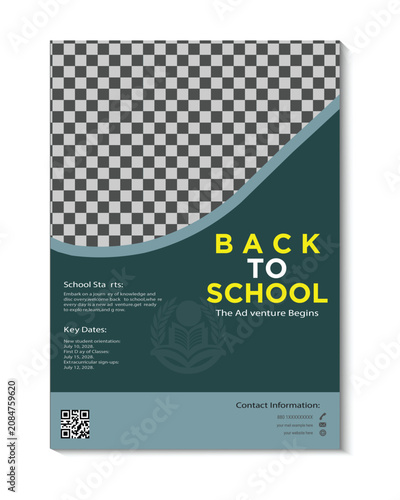 Back to school poster with pixel art design