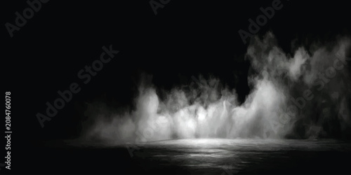 Foto Abstract white smoke rising against black background with smoke effect plume dar