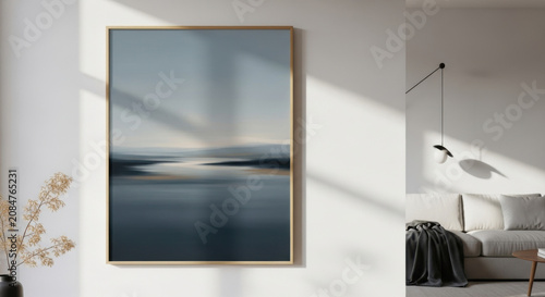 Serene Abstract Landscape Art Displayed In Modern Interior