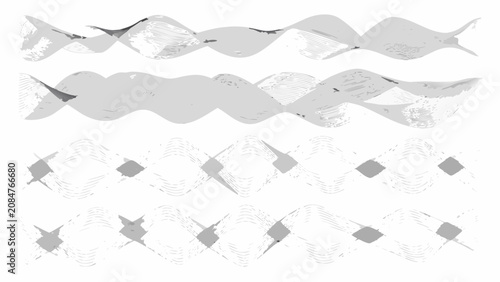 Bilde på lerret Gray wave patterns with square elements a vector illustration on a white backgro