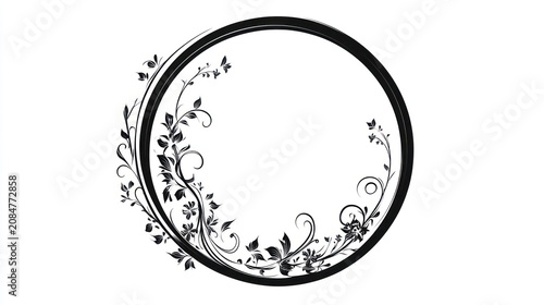 Oval floral frame, white background, elegant design, invitation template