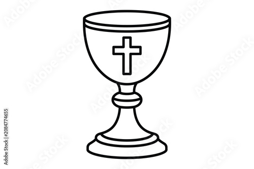 Christian chalice with cross symbol illustration