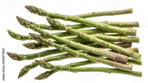 Tableau sur toile Isolated fresh green asparagus spears forming a healthy and raw vegetable bundle
