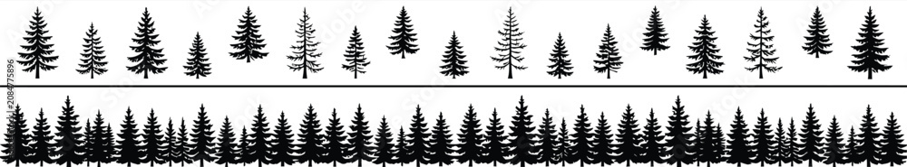 Obraz premium tree silhouettes vector
