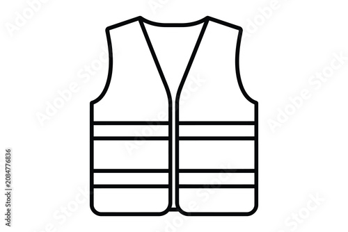 Bild auf Leinwand Simple black reflective safety vest outline
