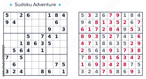 Photos Sudoku Adventure – Easy Printable Sudoku Worksheet, Number Logic Puzzle for Kids