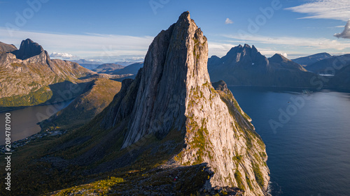 View of Segla, edge of the cliff in Senja Norway