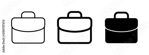 Cuadro en lienzo Briefcase Icons Set: Business Travel, Work, Professionalism, Office Bag, Portfol