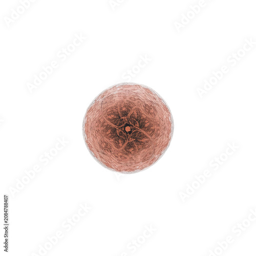 Luxury copper sphere with intricate geometric pattern and polished surface