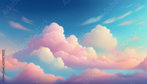 Soft Cloud And Sky With Pastel Color Background