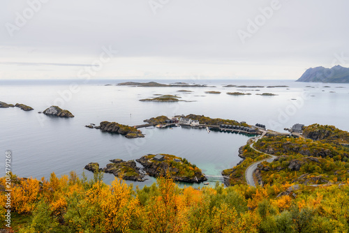 View of fjords in Senja, Norway