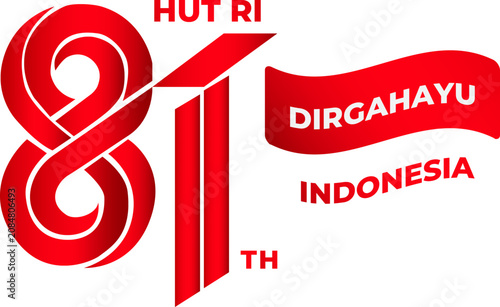 Indonesia Independence Day Hut RI 81Th Dirgahayu Republic Icon Symbol Illustration Design