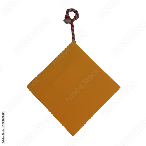 Принти на полотні Brown diamond-shaped paperweight hanging from a keychain
