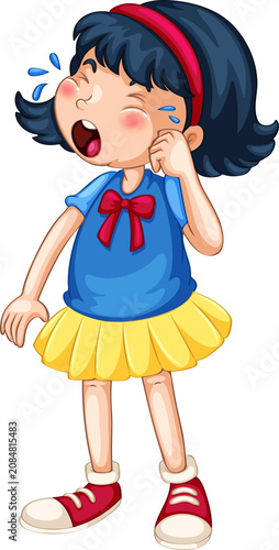 Cute Cartoon Girl Dressed as Snow White Princess Costume — Adorable Fairy Tale Kid Character Illustration on Transparent Background
