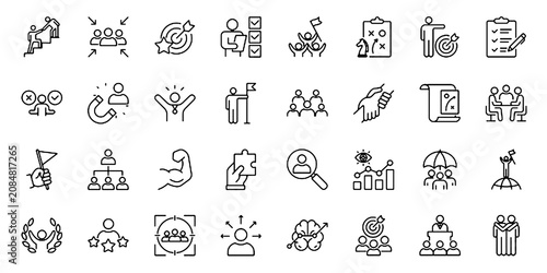 Tableau sur toile Leadership icon set. Editable stroke with transparent background.