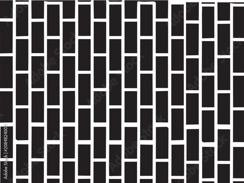 Black Silhouette Brick Wall Border Set, Minimalist Geometric Broken Brickwork Textures Vector Elements