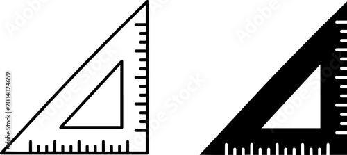 Fotografía Set of triangular ruler icons for technical drawing in a minimalist style