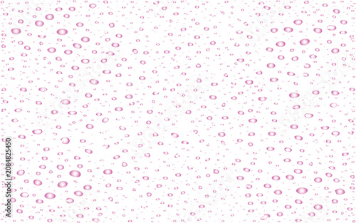 Pink Water Drops Texture on White Background, Realistic Wet Condensation Drops Backdrop, Fresh Liquid Droplets Pattern for Cosmetic and Beauty Product Design