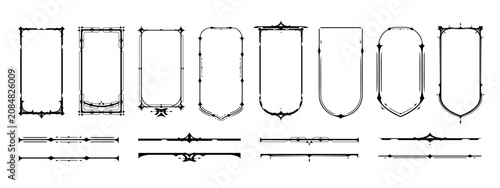 Set of Dark Fantasy Elements for user interface, poster, video. Fantasy magic HUD. Template for rpg game interface. Vector Illustration EPS10	
