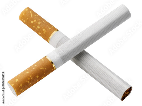 Foto Isolated image of two traditional cigarettes crossed, symbolizing smoking habit