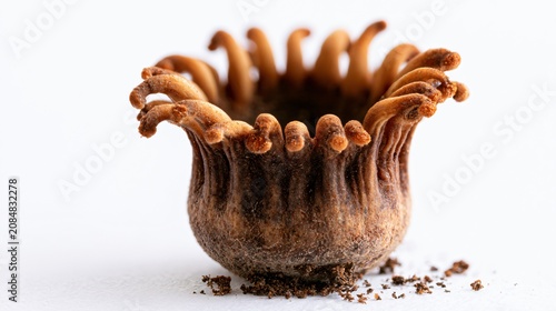 Closeup of Brown Anemone Parasite Fungus Dumontinia Tuber