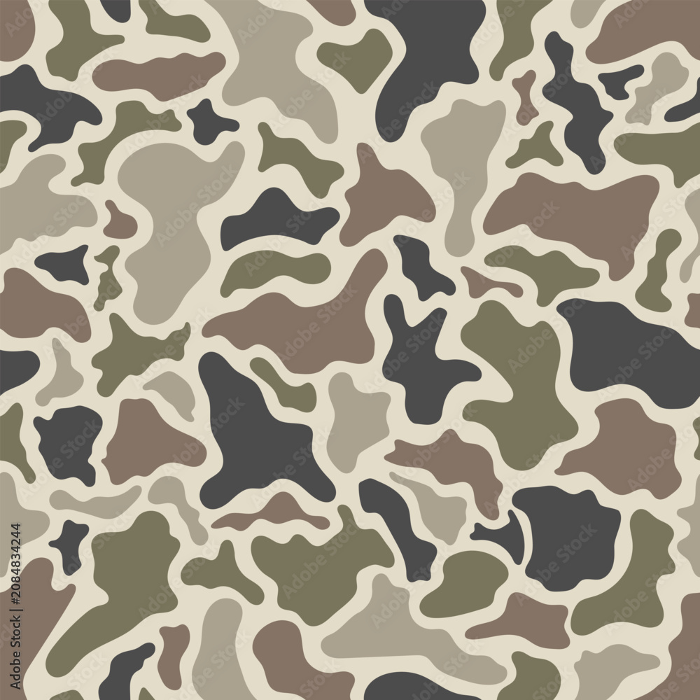 Fototapeta premium Classic old school duck hunting camouflage design. Clean camo seamless pattern. Digital camouflage background. Vector military texture.
