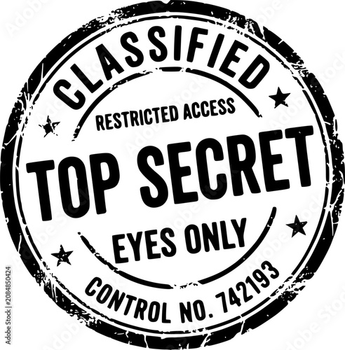 Top secret classified stamp. Red grunge icon stamp illustration vector