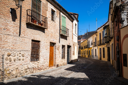 Typical colorful street in the old town of Talavera de la Reina, Toledo, Castile-La Mancha, Spain.
