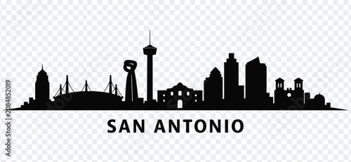 Fotografie San antonio texas city skyline silhouette vector illustration