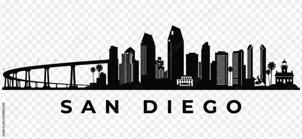 Obraz premium San diego skyline silhouette