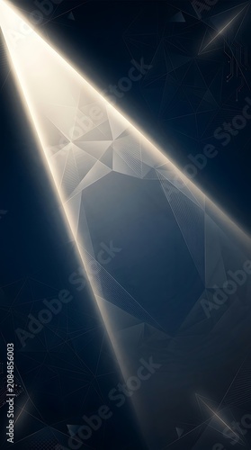 Geometric abstract light rays with prismatic crystal effect design