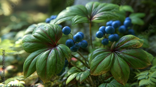 Paris Quadrifolia Herb Poisonous Plant Group Image
