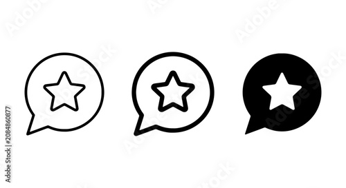 Star Rating Icons, Customer Feedback Bubbles, Vector Set for Reviews and Quality Assessment