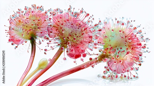 Roundleaved Sundew Carnivorous Plant Sticky Trap Close-Up Detail