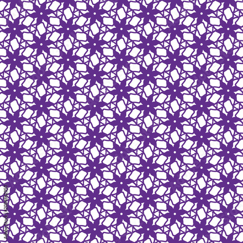 Quadro su tela Intricate Purple and White seamless snowflake pattern