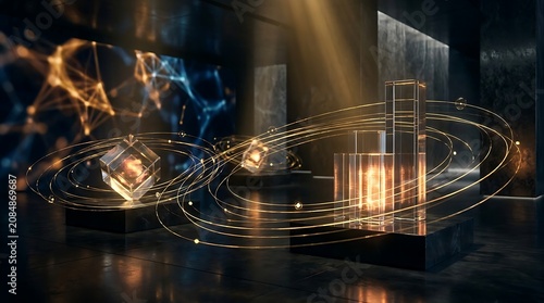 Abstract Digital Visualization of Futuristic Data Management and Infrastructure Operations Center in Cybernetic Environment